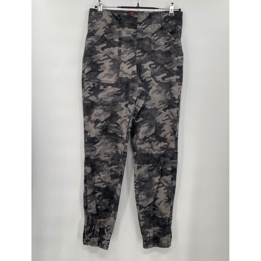 SPANX Camouflage Print Jogger Pants Womens Size L G Elastic Waist Cuffed Ankle